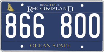 RI license plate 866800
