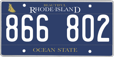 RI license plate 866802
