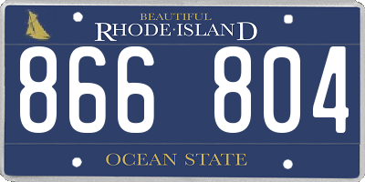 RI license plate 866804