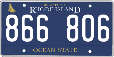 RI license plate 866806