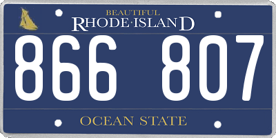 RI license plate 866807