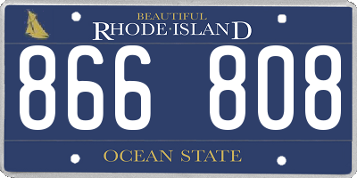 RI license plate 866808