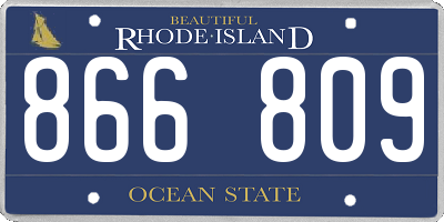 RI license plate 866809