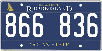 RI license plate 866836