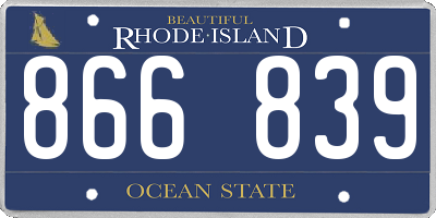 RI license plate 866839