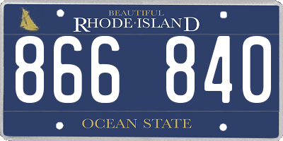 RI license plate 866840