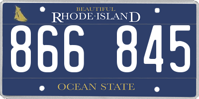 RI license plate 866845