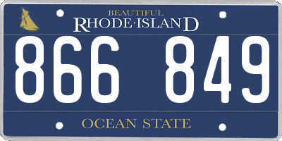 RI license plate 866849