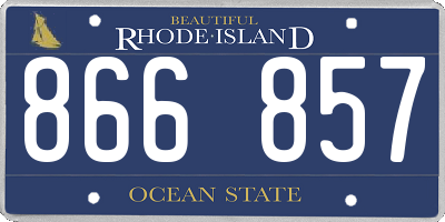 RI license plate 866857