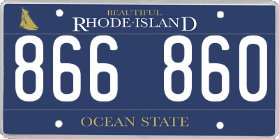 RI license plate 866860