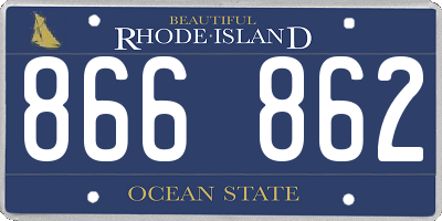 RI license plate 866862