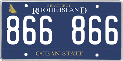 RI license plate 866866