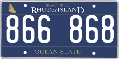 RI license plate 866868