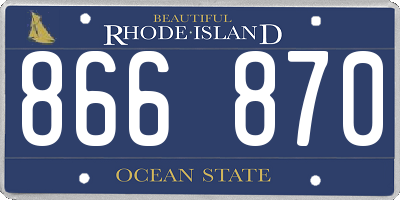 RI license plate 866870