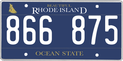 RI license plate 866875