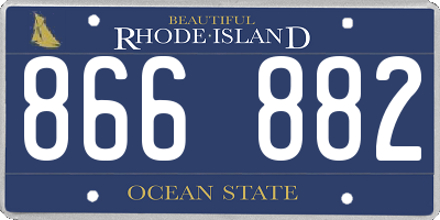 RI license plate 866882