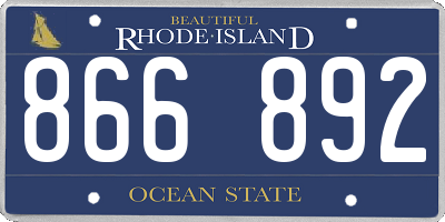 RI license plate 866892