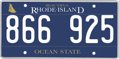 RI license plate 866925