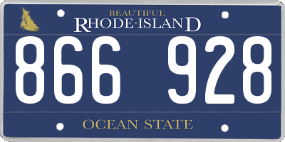 RI license plate 866928