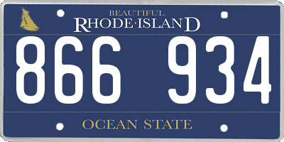 RI license plate 866934