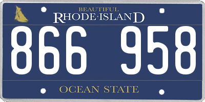 RI license plate 866958