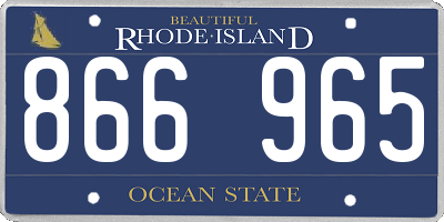 RI license plate 866965