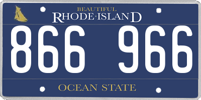 RI license plate 866966