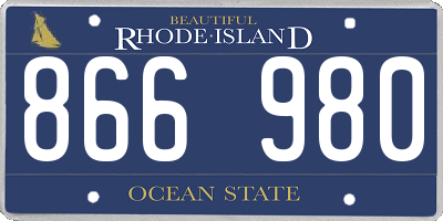 RI license plate 866980