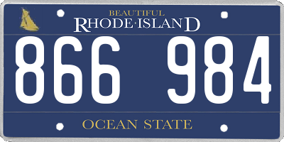 RI license plate 866984
