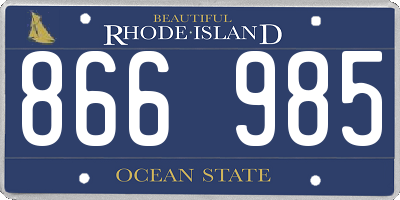 RI license plate 866985