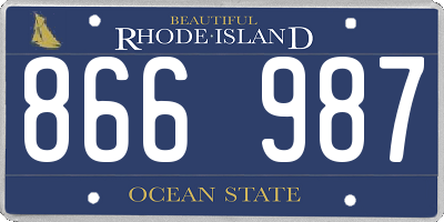 RI license plate 866987