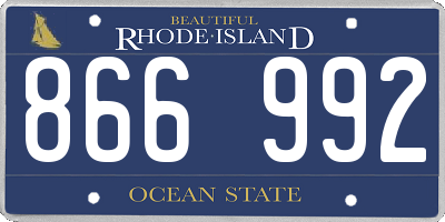 RI license plate 866992