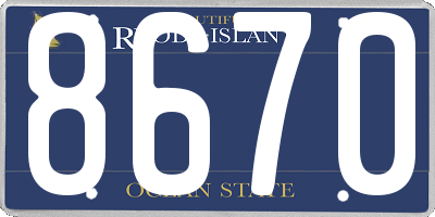 RI license plate 8670