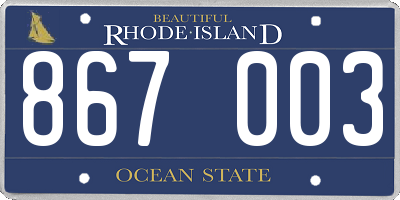 RI license plate 867003