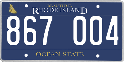 RI license plate 867004