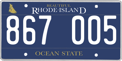 RI license plate 867005
