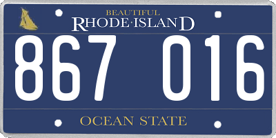 RI license plate 867016