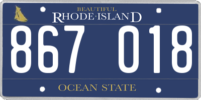 RI license plate 867018