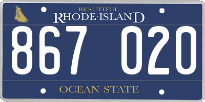 RI license plate 867020