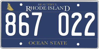 RI license plate 867022