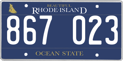 RI license plate 867023