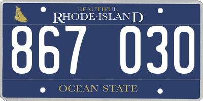 RI license plate 867030