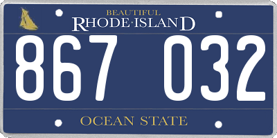 RI license plate 867032