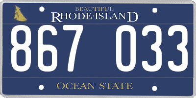 RI license plate 867033