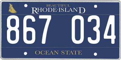 RI license plate 867034