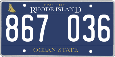 RI license plate 867036
