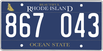 RI license plate 867043