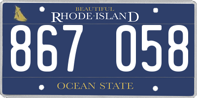 RI license plate 867058