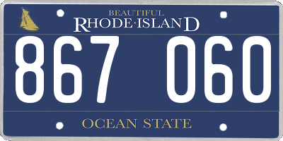 RI license plate 867060