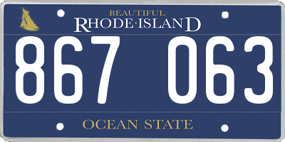 RI license plate 867063